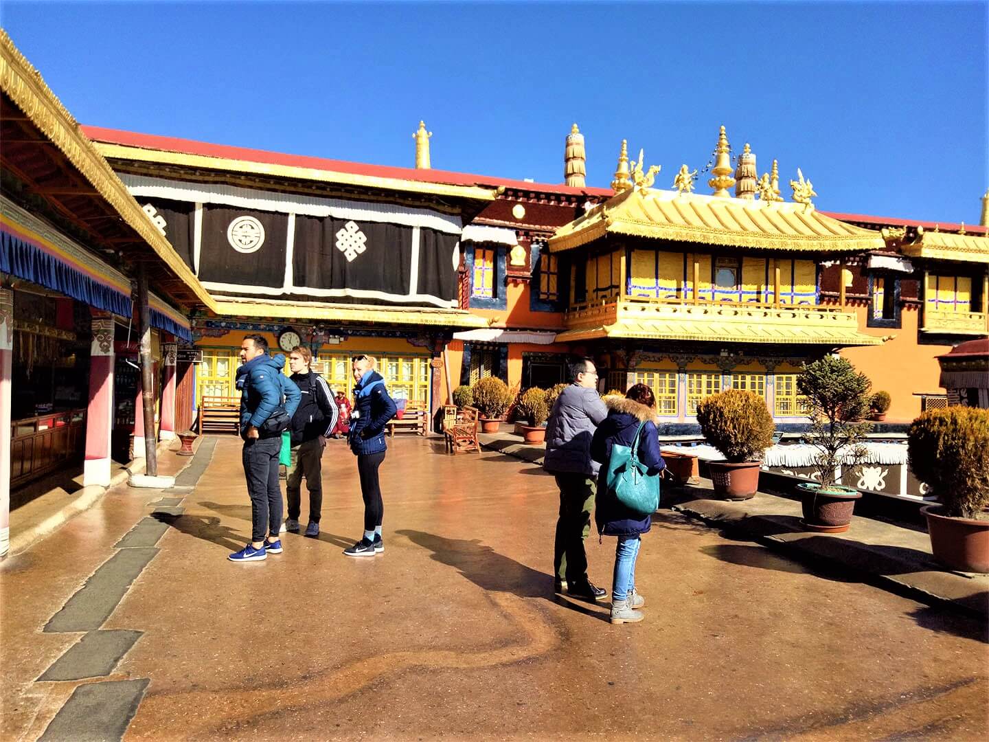 Jokhang temple golden roof top 